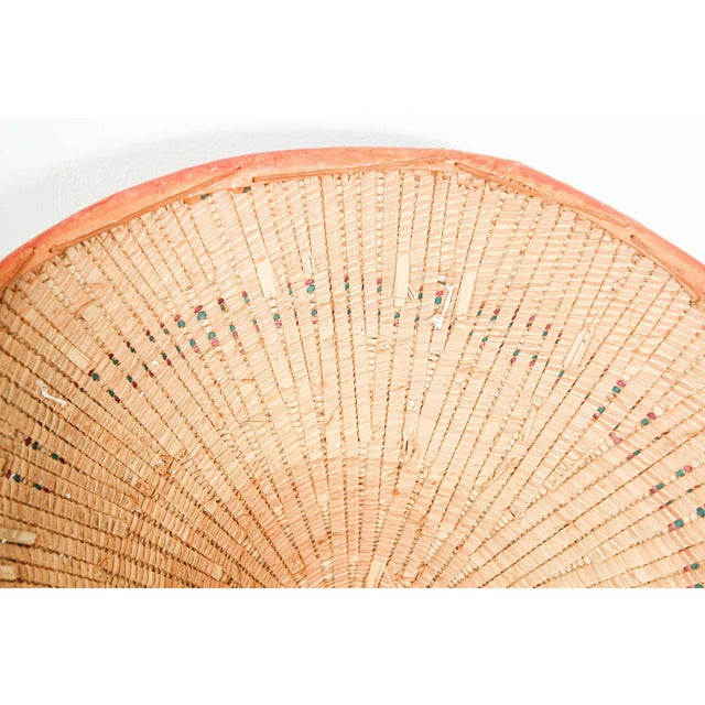 Tribal Conical Leather and Straw Tribal Fulani Hat, Mali West Africa For Sale - Image 3 of 13