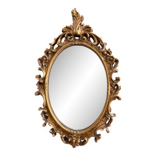 Vintage Ornate Gold Mirror - Syroco Wood and Gilt Style - 15” X 24.5” - Baroque Inspired - Palm Beach Regency & Grandmillennial Decor - See Pics! For Sale