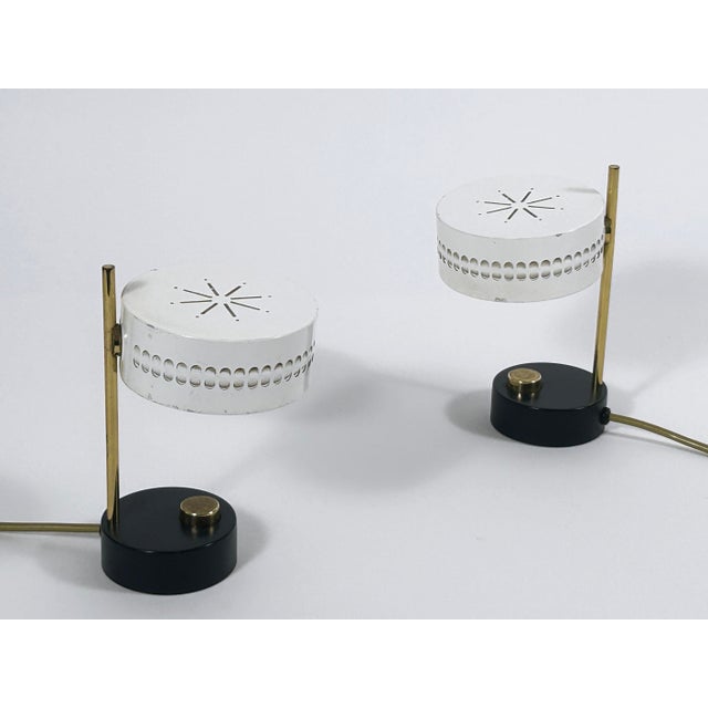 Black Mid-Century Modern Adjustable Bedside Table Lamps, 1950s, Set of 2 For Sale - Image 8 of 18