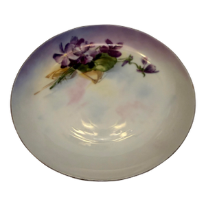 Hand Painted Caine's Dish With Violets From Bavaria.
