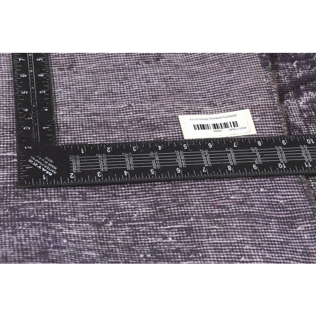 Mid 20th Century Vintage Turkish Industrial Chic Aubergine Rug - 09’05 X 12’04 For Sale In Dallas - Image 6 of 9