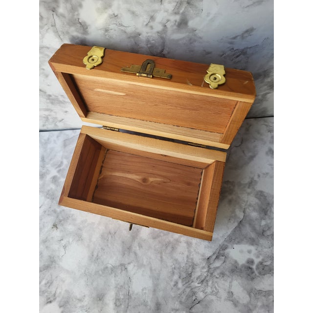 Wood 1980s Wood and Brass Box For Sale - Image 7 of 14