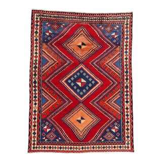 Vintage Persian Lori Diamond Medallion Rug - 06'06 X 08'10 For Sale