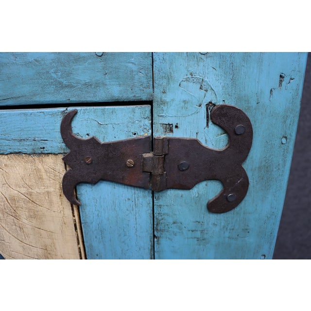 Country Painted Milk Cupboard With Blue Birds For Sale - Image 15 of 16