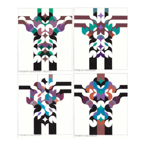 Totem Paintings by Mike Bathum - Set of Four