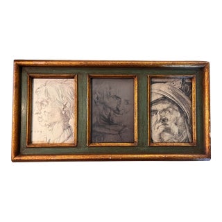 Vintage Framed Renaissance Old Master Portrait Studies After Dürer – Set of Three For Sale