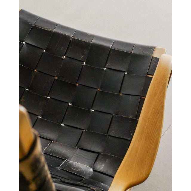 Swedish Mid-Century Wooden & Leather Eva Highback Armchair by Bruno Mathsson, 1960s For Sale - Image 6 of 9