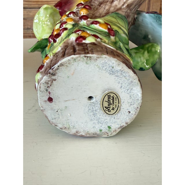 Vintage Sculptural Andrea by Sadek Hand-Painted Tropical Parrot Figurines – Pair For Sale - Image 11 of 12