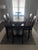 Wood Harden Dining Table 6 Chairs For Sale - Image 7 of 7