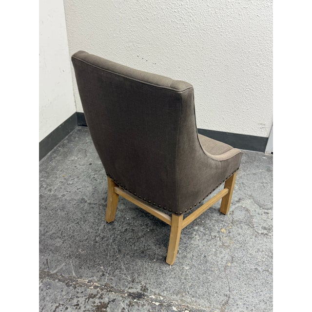 Restoration Hardware Nailhead Fabric Armchair For Sale In San Francisco - Image 6 of 12