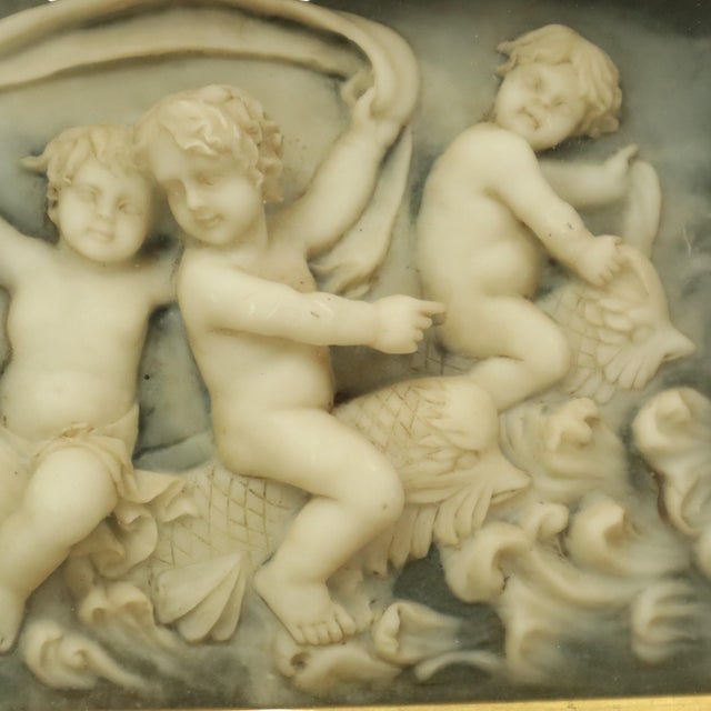 Vintage Framed Alabaster Plaques from Biggs and Sons London, 1950s, Set of 2 For Sale - Image 9 of 17