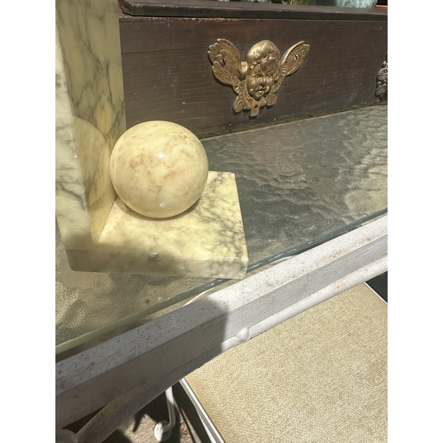 1970s 1970s Minimalist Marble Sphere Bookends - A Pair J2 For Sale - Image 5 of 8