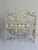 Vintage White Wrought Iron Wall Shelf With Hooks, Ornate Lattice and Floral Detail For Sale - Image 14 of 14