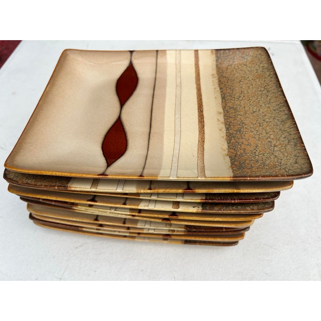 Late 20th Century Vintage Rectangular Earthtone Plates -11 For Sale - Image 5 of 10