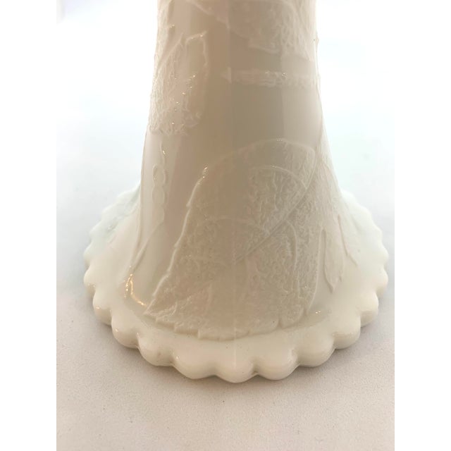 Fenton Art Glass Company Mid Century Fenton Lg Milk Glass Compote Dish For Sale - Image 4 of 9