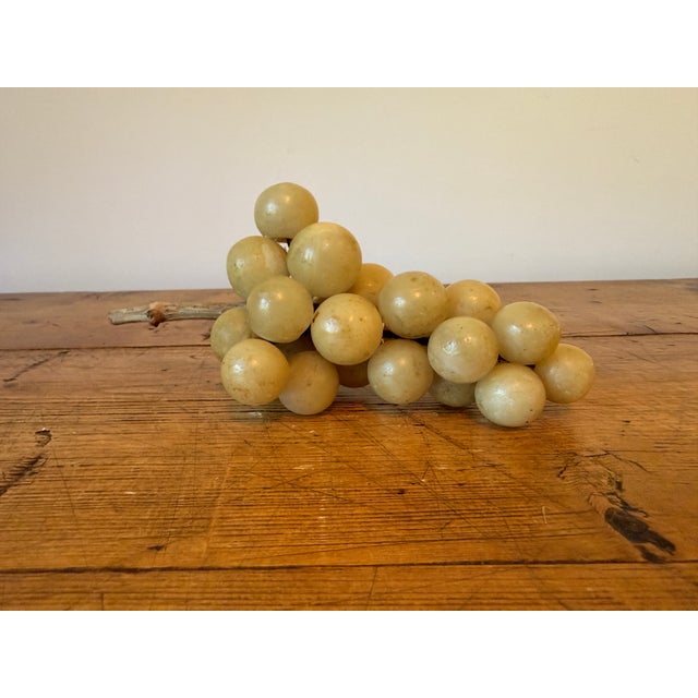 Classic Vintage Italian Alabaster Grape Cluster. Small, or shall I say a normal size cluster of grapes! Wood stem. The...