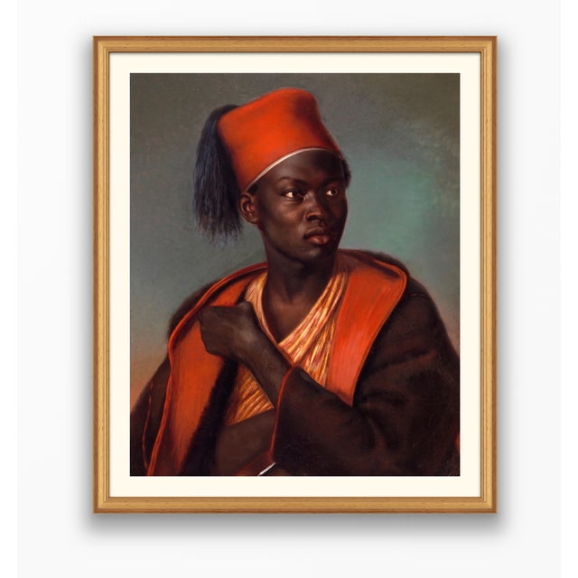 Atelier Aria Lumae Nineteenth Century Orientalist Nubian Guard Ottoman Portrait Fine Art Gallery Board Print 16 X 20 For Sale - Image 9 of 14