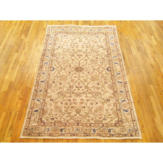 Vintage Turkish Oushak decorative oriental carpet, room size, with Ivory Field A gorgeous vintage Turkish Oushak carpet,...