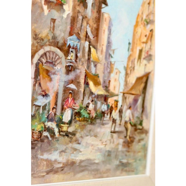 Moriani, City Street Scene, 1960s, Oil on Canvas For Sale - Image 9 of 10