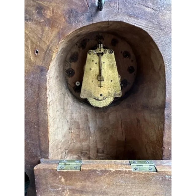 Late 19th Century Swiss Black Forest Hand-Carved Clock, Alpine Carved Case For Sale - Image 9 of 9