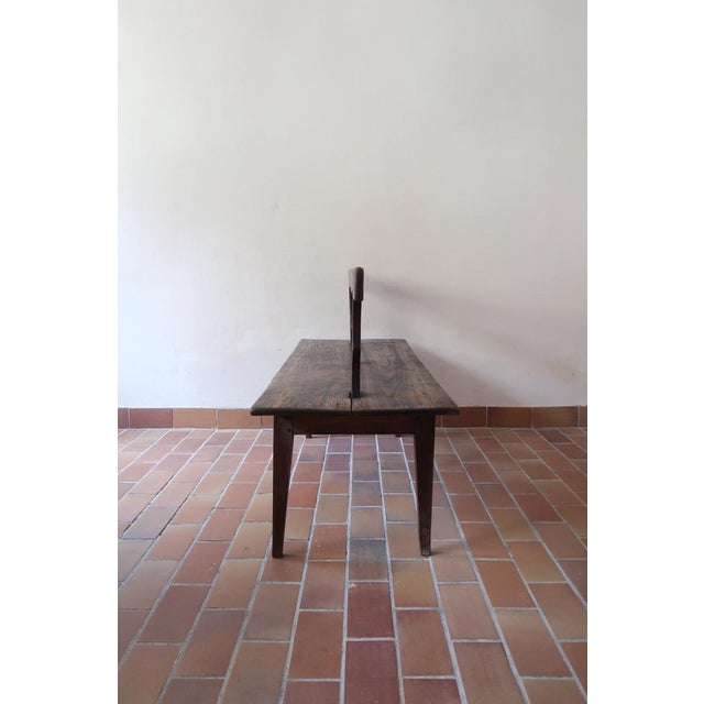 19th Century French Rustic Bench in Wood with Scalloped Back For Sale - Image 10 of 14