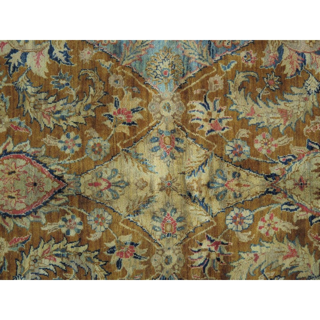 Vintage Indo Tabriz Carpet, Oriental Rug, Handmade, Taupe, Gold, Cream Caramel For Sale - Image 9 of 15