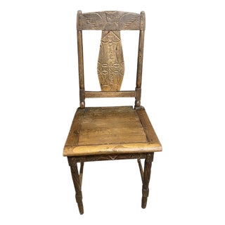 Andrianna Shamaris Wabi Sabi Carved Chair For Sale