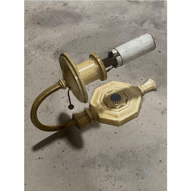 Metal Antique Neoclasdical Style Wall Sconce for Repair For Sale - Image 7 of 7