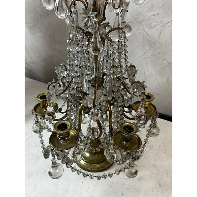 Metal Antique Louis XVI Girandoles, 1890, Set of 2 For Sale - Image 7 of 15