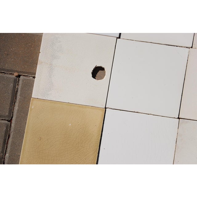 1900 - 1909 1900s Portuguese Large Antique White & Cream Tiles Set of 32 For Sale - Image 5 of 18