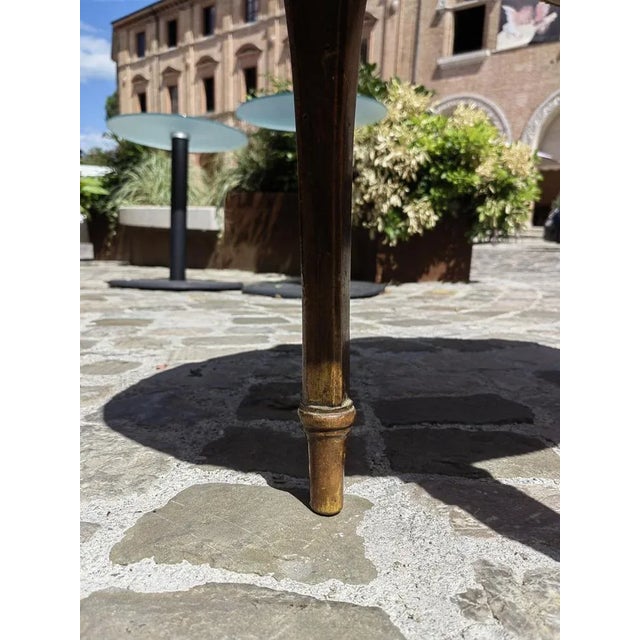Low Oval Table in Finely Carved Walnut, 1950s For Sale - Image 6 of 10