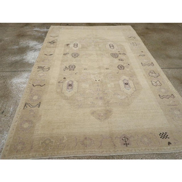 Taupe Galerie Shabab Collection Mid-20th Century Turkish Anatolian Accent Rug For Sale - Image 8 of 10