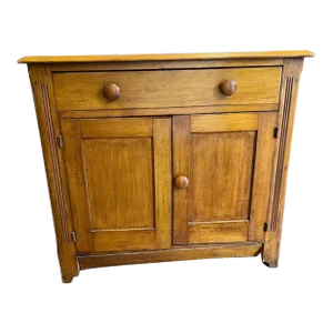 19th Century Antique American Primitive Rustic Farmhouse Style Solid Wood Cupboard Cabinet