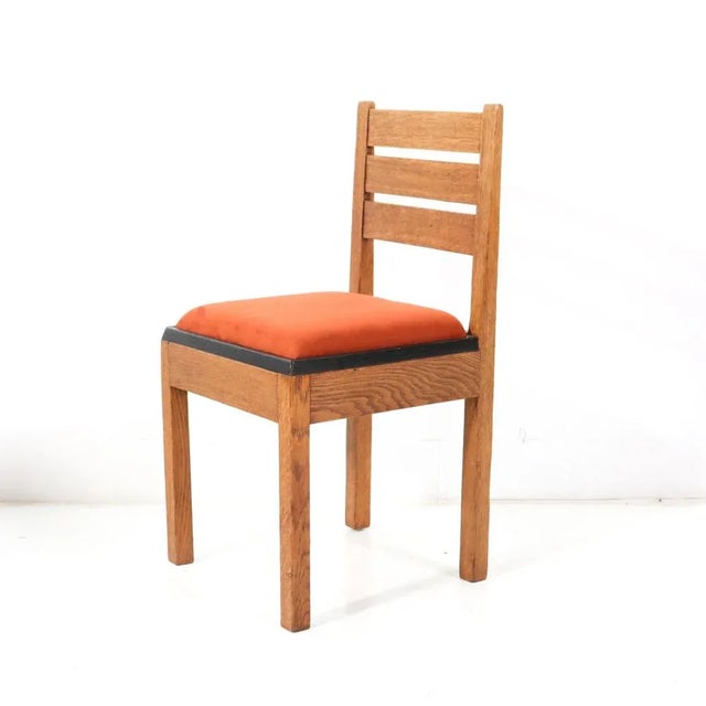 Magnificent and ultra rare Art Deco Modernist side chair. Design by Jan Brunott. Striking Dutch design from the 1920s....