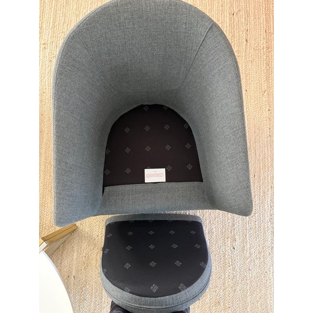 Slate Gray Two Design Within Reach Benson U Turn Swivel Chairs in Pumice Pebble Weave For Sale - Image 8 of 9