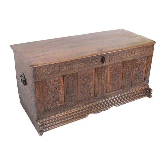Antique Oak Chest, 1700s For Sale - Image 6 of 6