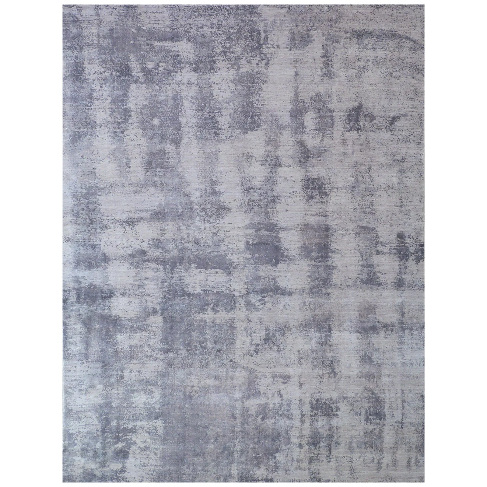 Luton Gray Hand loom Bamboo/Silk Area Rug - 8'x10' | Chairish