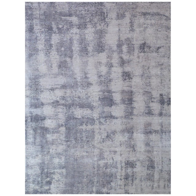 Luton Gray Hand loom Bamboo/Silk Area Rug - 8'x10' For Sale