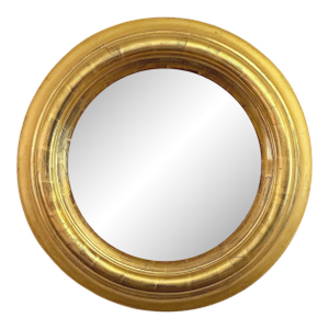 Regency Era Large Round Mirror With Deep Gilt Frame From England (Dia 26 1/2 In)
