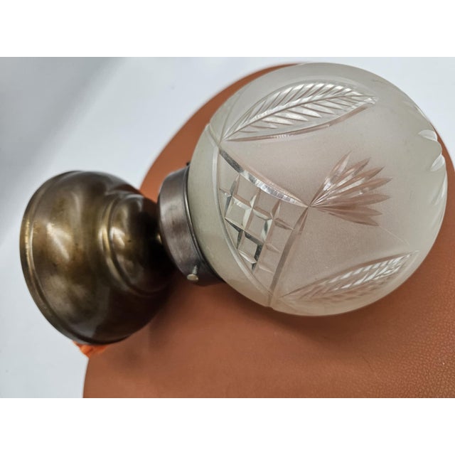 Art Deco Brass and Glass Ceiling Lamp, 1920s For Sale - Image 3 of 6