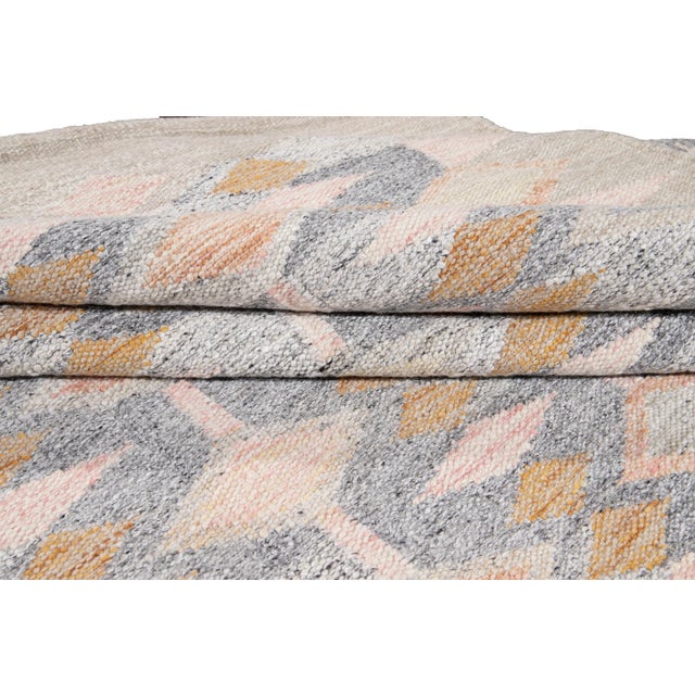 2010s 21st-Century Modern Swedish Style Gray Wool Rug For Sale - Image 5 of 13