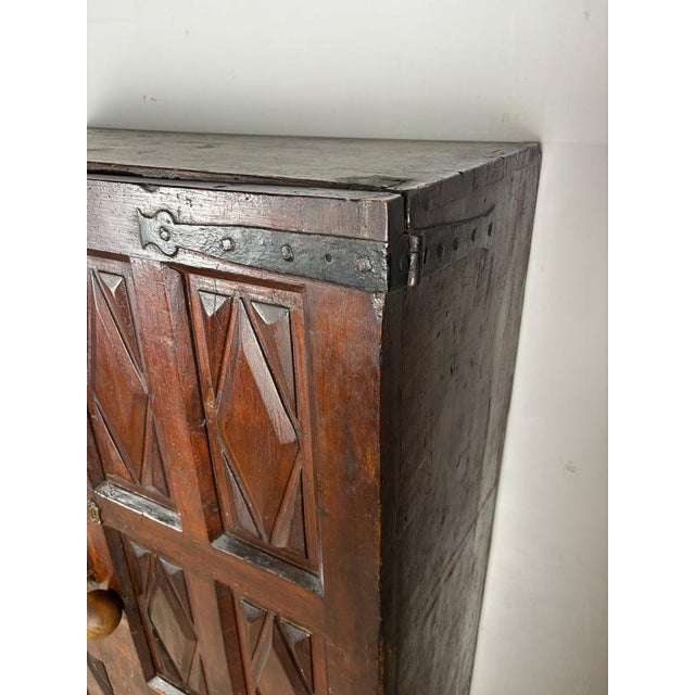 Wood Antique Spanish Rustic Cabinet in Oak, 1850 For Sale - Image 7 of 11
