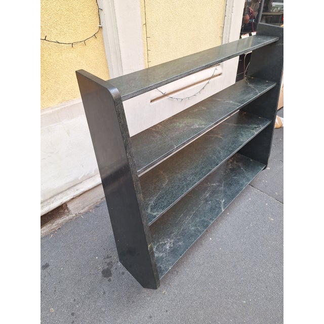 Mid-Century Modern Floor Bookcase in Green Alpi Marble, 1970s For Sale - Image 3 of 4