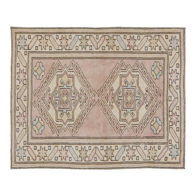 Vintage Turkish Anatolian Knotted Wool Rug, 3'5''x4'3'' For Sale