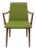 Chair with Armrests in Cherry, Green Fabric, 1955 For Sale