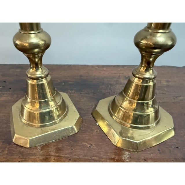 Pair of Mid-19th Century English Brass Candlesticks For Sale In Washington DC - Image 6 of 10