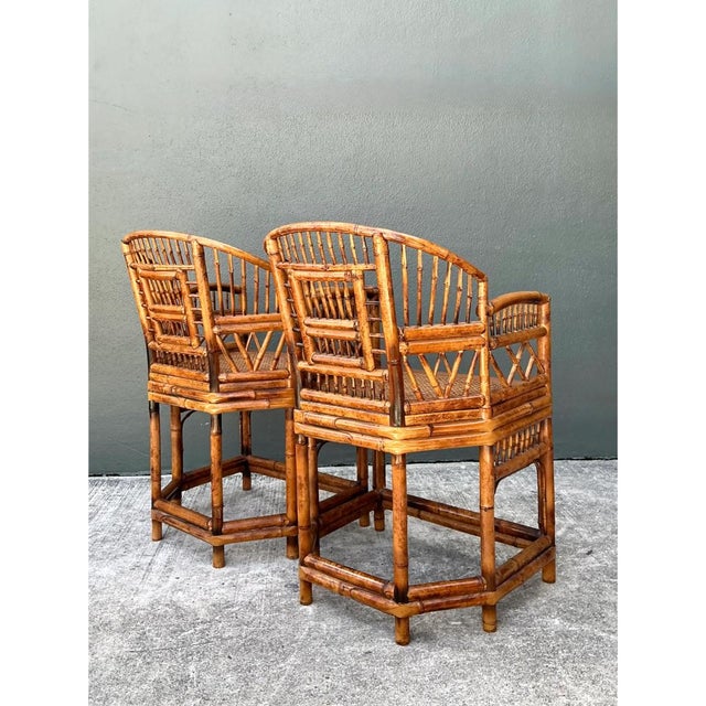 Vintage Rattan Brighton Pavillion Lounge Chairs - A Pair For Sale - Image 11 of 12