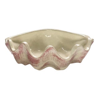 Mid 20th Century Pink & White Seashell Bowl For Sale