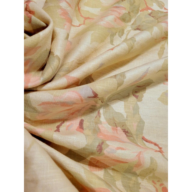 Lee Jofa Vintage Lee Jofa "Southern Charm" Magnolia Linen Fabric- 5.5 Yards For Sale - Image 4 of 6
