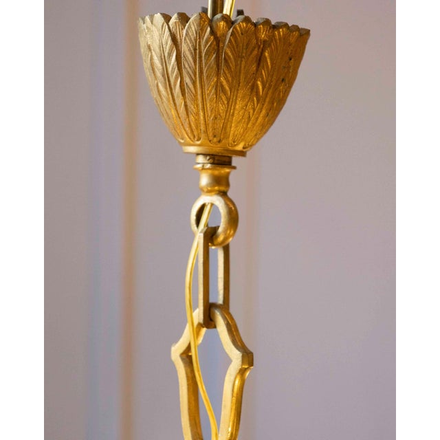 Mid 20th-Century French Bronze Chandelier with Classical Motifs For Sale In Atlanta - Image 6 of 11
